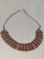 Bloedkoraal en zilveren ketting, Ophalen of Verzenden, Zilver, Ketting