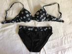 Bikini zwart met witte gestreepte bollen, maat M, Ophalen of Verzenden, Nieuw, Zwart, Bikini