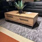 Prachtige salontafel met 2 lades! Trendy houtkleur! OP=OP!, Metaal, 50 tot 75 cm, Nieuw, Ophalen of Verzenden