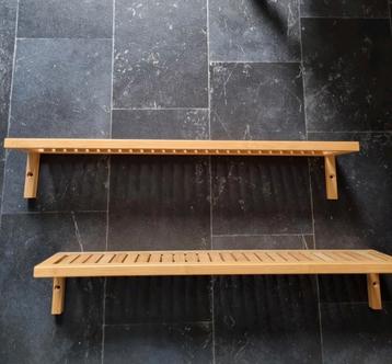 2x Ikea bamboe wandplank wand rek beschikbaar voor biedingen
