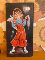 Vintage Schilderij Jolylle f - Meisje met Duif, Ophalen of Verzenden