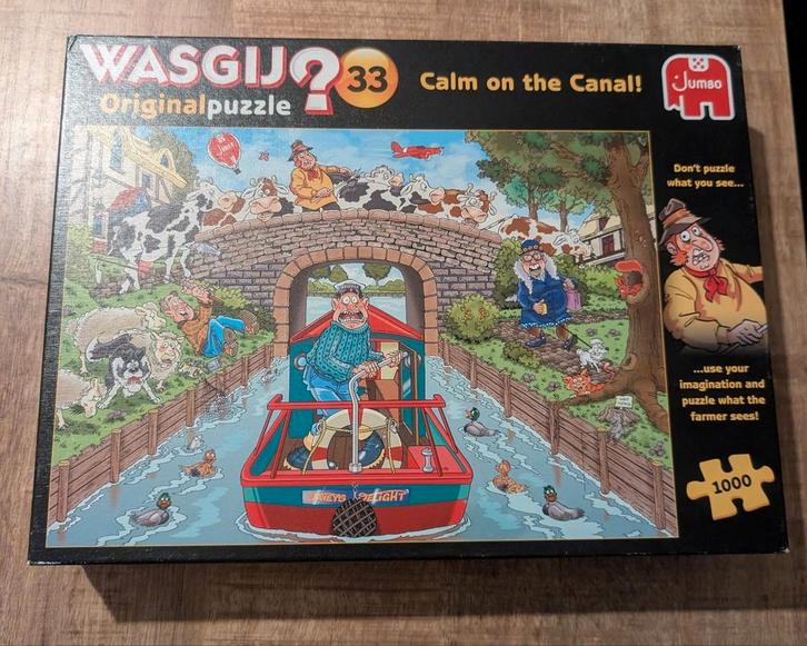 Wasgij Original 33: Calm on the Canal Puzzel 1000 stukjes, Hobby en Vrije tijd, Denksport en Puzzels, Zo goed als nieuw, Legpuzzel