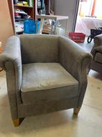 fauteuils Riviera Maison 'Cutler Park Club chair', Ophalen, Twee, Leer, Grijs