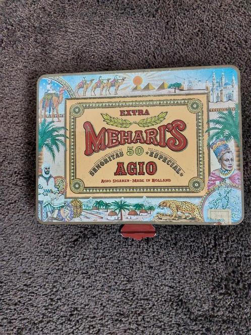 Agio 50 extra Mehari's sigarenblik made in Holland., Verzamelen, Blikken, Gebruikt, Overige, Overige merken, Ophalen of Verzenden