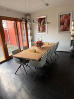 Luxe Eettafelset Calamero + 8 Protexx Premium Stoelen, 100 tot 150 cm, Eikenhout, 200 cm of meer, Ophalen of Verzenden