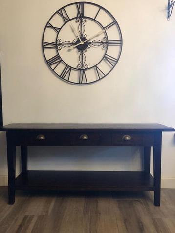 Koloniale sidetable (teak) met 3 lades beschikbaar voor biedingen