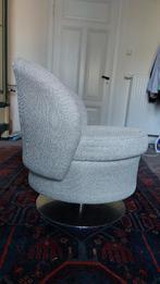 relaxfauteuil design stoel fauteuil Montel chroom beige, Ophalen of Verzenden, Zo goed als nieuw, Minder dan 75 cm, 50 tot 75 cm