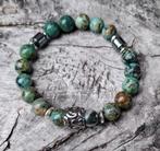 Nieuwe 10mm herenarmband van Afrikaanse turquoise, Overige materialen, Nieuw, Ophalen of Verzenden, Overige kleuren