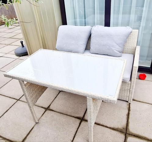 🟠 Dit weekend ophalen: Loungeset / tuinset 🟠, Tuin en Terras, Tuinsets en Loungesets, Gebruikt, Loungeset, Teakhout, 2 zitplaatsen