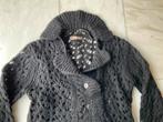Sandwich mooi zwart wollen vestje, open gebreid, mt S, Kleding | Dames, Maat 38/40 (M), Zwart, Ophalen of Verzenden, Zo goed als nieuw