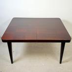 Uitschuifbare eettafel Halabala, dambord patroon blad, 100 tot 150 cm, Art deco, Zo goed als nieuw, Vijf personen of meer