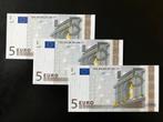 3x €5,- Duisenberg - Finland (L) - UNC, Postzegels en Munten, Bankbiljetten | Europa | Eurobiljetten, Ophalen of Verzenden, Finland
