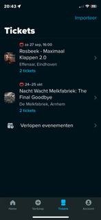 65 euro Zaterdag ticket the final goodbye nachtwacht 65 euro, Tickets en Kaartjes, Eén persoon