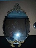 Antieke ovale koperen spiegel, Antiek en Kunst, Antiek | Spiegels, Minder dan 100 cm, Minder dan 50 cm, Ophalen of Verzenden, Ovaal