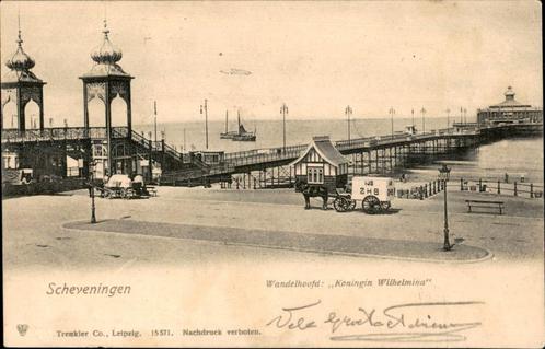 Scheveningen Wandelhoofd + ZHB IJsverkoper met Paard st 1904, Verzamelen, Ansichtkaarten | Nederland, Gelopen, Zuid-Holland, Voor 1920