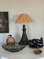 Vintage ceramic bruin tafellamp wabisabi brutalist h62cm, Vintage west germany wabisabi brutalist, Overige materialen, 50 tot 75 cm