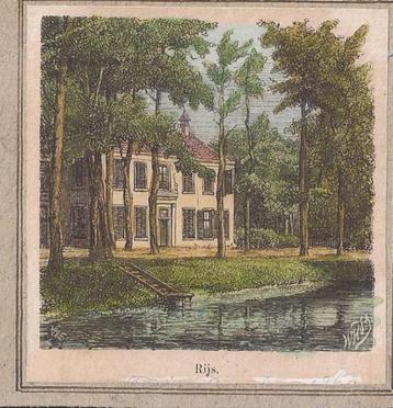 Rijs. Landhuis Houtgravure 60er jaren 19e eeuw