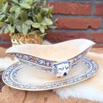 Antieke schaal + juskom 'Creil et Montereau', leeuwekop, Ophalen of Verzenden