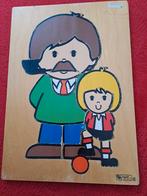 Vintage 60er jaren houten Rolf puzzel  vader en kind., 2 tot 4 jaar, Gebruikt, 10 tot 50 stukjes, Ophalen of Verzenden