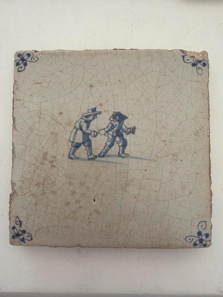 Oud Delfts Blauw Tegeltje - 13x13 cm, Antiek en Kunst, Antiek | Wandborden en Tegels, Ophalen of Verzenden