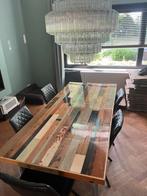 Lange Piet Hein Eek stijl tafel, Huis en Inrichting, Tafels | Eettafels, Ophalen, 200 cm of meer, Zo goed als nieuw, Vijf personen of meer