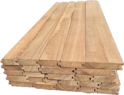 12.67 m2 Azobé hardhouten damwand 7 cm dik -nr: HP77, Tuin en Terras, Palen, Balken en Planken, Nieuw, Palen, Hardhout, Ophalen