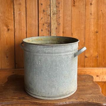 Wasketel no 42 ketel zink oud brocante decoratie origineel beschikbaar voor biedingen
