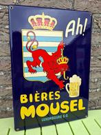 Emaillebord bières Mousel Luxembourg (emaillerie Belge, Ophalen of Verzenden, Nieuw, Reclamebord, Plaat of Schild, Overige merken