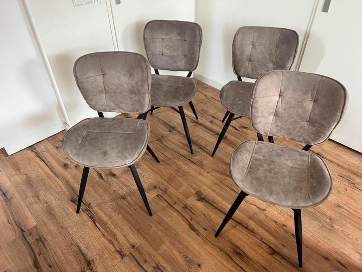 4 Industriële Eetkamerstoelen Pronto Wonen, Huis en Inrichting, Stoelen, Gebruikt, Vier, Metaal, Overige kleuren, Ophalen