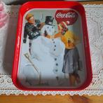 Vintage Coca-Cola dienblad sneeuwpop, Ophalen of Verzenden, Rechthoekig, Hout