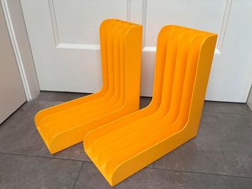 Vintage lp houder / vinyl houder - geel / oranje beschikbaar voor biedingen