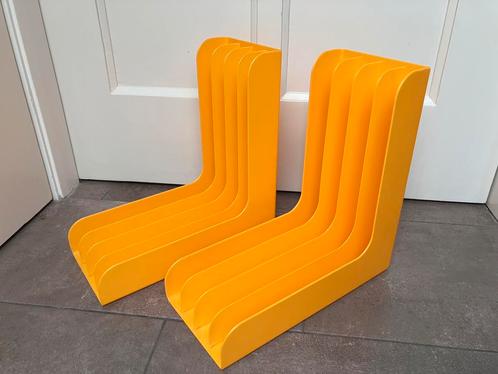 Vintage lp houder / vinyl houder - geel / oranje, Cd's en Dvd's, Vinyl | Overige Vinyl, Gebruikt, Overige formaten, Ophalen of Verzenden