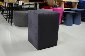 Vierkante hocker nachtkastje velvet antraciet (set van 2) beschikbaar voor biedingen