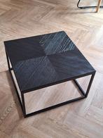 Kleine zwarte salontafel metaal/hout 55x55 cm, Ophalen, Gebruikt, 50 tot 100 cm, Vierkant