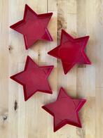 4 rode Vintage Ikea Kerst ster kandelaars voor dikke kaarsen, Diversen, Kerst, Ophalen of Verzenden, Zo goed als nieuw