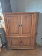 Eikenhouten TV hoekkast honingkleurig, Gebruikt, 100 tot 150 cm, 100 tot 150 cm, Eikenhout