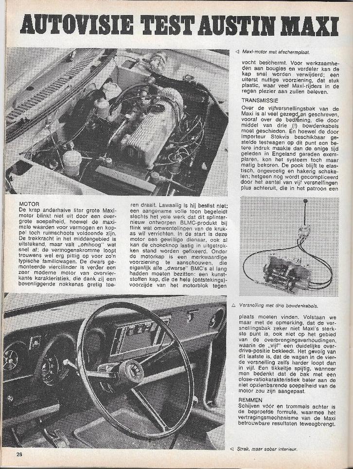 Roadtest AUSTIN Maxi ( Balanza ), Autovisie, 1970., Boeken, Auto's | Folders en Tijdschriften, Nieuw, Overige merken, Ophalen of Verzenden