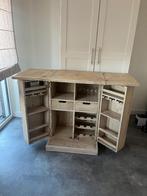 Massief houten wijnkast/dressoir in landelijke stijl, Ophalen, Gebruikt, 100 tot 150 cm, Eikenhout