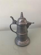 Tinnen kan met scharnier deksel, Ophalen of Verzenden