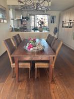 eettafel met stoelen, Ophalen, Gebruikt, Robuust en warm, 4 tot 6 stoelen