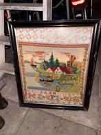 Oude geborduurde schilderijen, Antiek en Kunst, Ophalen of Verzenden