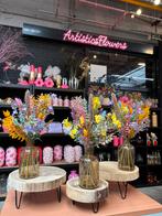 Vaas honey & kleurrijke droogbloemen, Ophalen, Nieuw, Artisticsflowers, Info@artisticsflowers.nl
