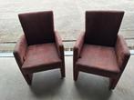 2 fauteuils geschuurd leer, Ophalen, Zo goed als nieuw, 50 tot 75 cm, Leer