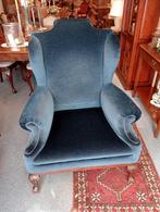 Hollywood Regency Blue Vevet Wing back Club Armcher Nieuw, Ophalen of Verzenden