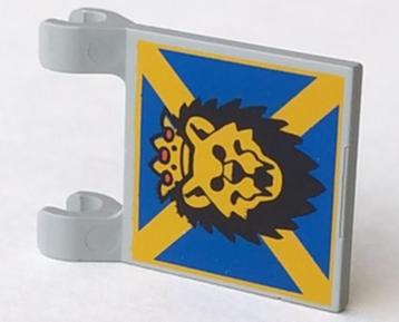 Lego Light Gray Flag 2 x 2 Square with Lion Head with Crown  beschikbaar voor biedingen
