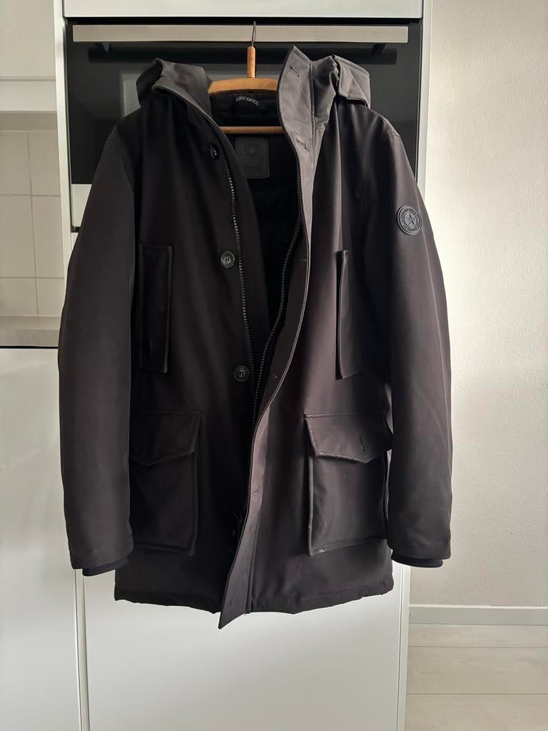 Airforce Parka Winterjas Zwart - Maat S, Zo Goed Als Nieuw, Ophalen of Verzenden, Zo goed als nieuw, Maat 46 (S) of kleiner, Zwart
