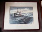 Sleepboot Titan door AdM. Oudes kunstwerk, Antiek en Kunst, Ophalen of Verzenden
