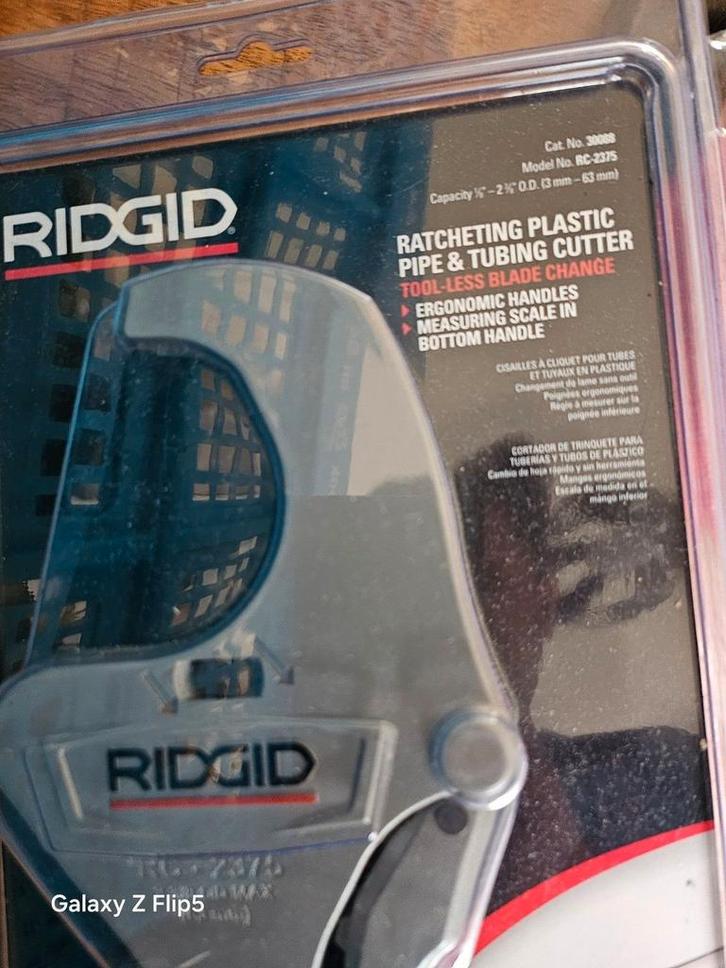 RIDGID Ratelsnijder voor Plastic Pijpen tot 63mm, Doe-het-zelf en Verbouw, Gereedschap | Handgereedschap, Nieuw, Ophalen of Verzenden
