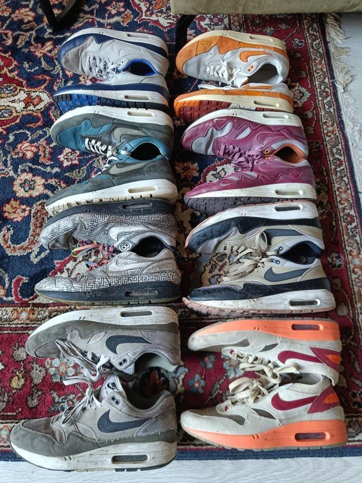 8 paar Nike Air Max 1 One 44 Patta Tokyo Maze Clot Magma, Kleding | Heren, Schoenen, Gedragen, Sneakers of Gympen, Overige kleuren
