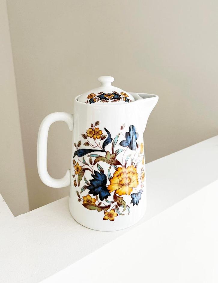 Georg Jensen koffiepot Tampico porselein, Antiek en Kunst, Antiek | Goud en Zilver, Ophalen of Verzenden